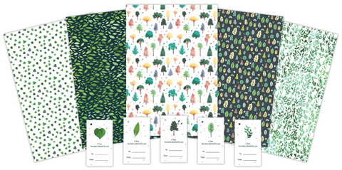 Everydy Wrapping Paper (1 Tree Cards) - 10 Sheets, 10 Gift Tags