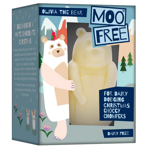 Olivia The Bear - White Chocolate - Moo Free (80g)