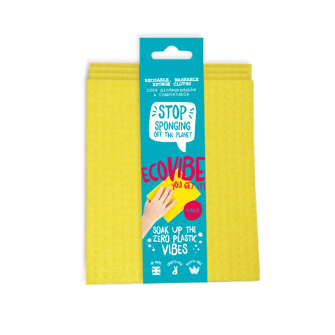 Multicoloured Compostable Sponge Cleaning Cloths (4 Pack)